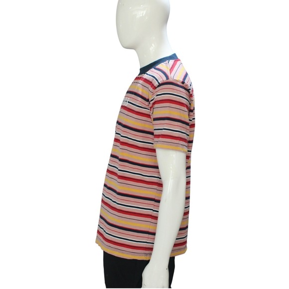 Guess Originals Striped T Shirt Size M Multicolor Logo Crewneck - Picture 3 of 8